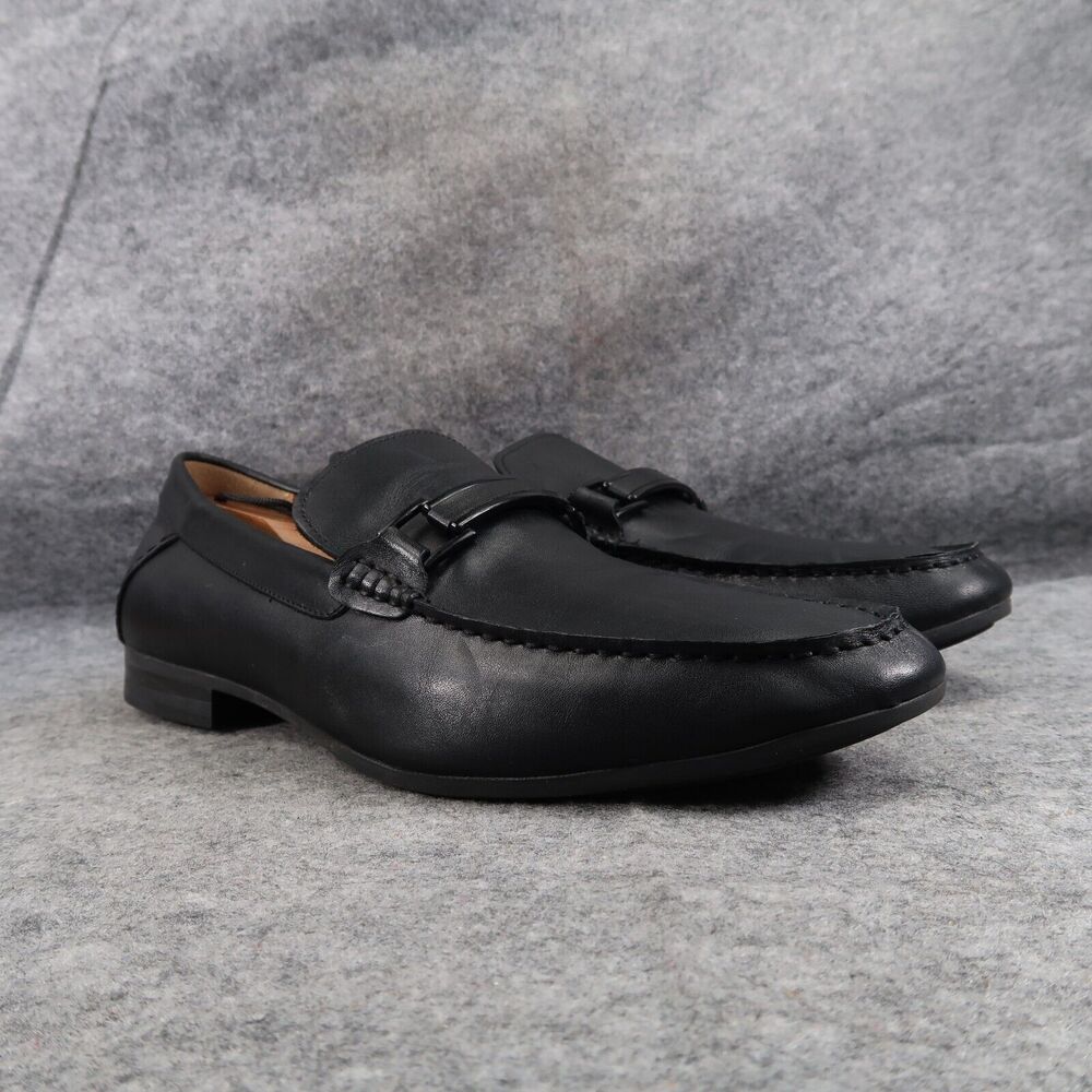 Steve Madden Shoes Mens 11.5 Loafer Moc Classic Slip On Black Leather Lifestyle